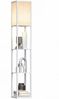 HOMCOM Stehlampe Standlampe mit Lampenschirm, Ablagefächer, Lichtquelle, Fußschalter, ohne Leuchtmittel, Stehlampe mit Ablagen, platzsparend Bild 2