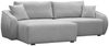 Ecksofa Designersofa Sofa ELISE in Stoff Wind Hellgrau Ottomane Rechts Bild 5