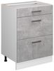 Küchenunterschrank R-Line Beton 60 cm mit Schubladen, ohne Arbeitsplatte Vicco Bild 5