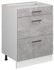 Küchenunterschrank R-Line Beton 60 cm mit Schubladen, ohne Arbeitsplatte Vicco Bild 4