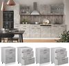 Küchenunterschrank R-Line Beton 60 cm mit Schubladen, ohne Arbeitsplatte Vicco Bild 2