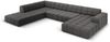 Micadoni Panorama Ecksofa Jennifer 7-Sitzer Links Samt Grau Bild 2