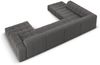 Micadoni Panorama Ecksofa Jennifer 7-Sitzer Links Samt Grau Bild 3