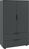 Wimex Wäscheschrank Easy Plus Kleiderschrank Garderobe 2 Schubladen, 81 oder 130cm breit in verschiedenen Farben, moderne Optik mit schwarzen Metallgriffen Bild 2