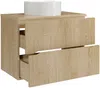 Vente-unique - ORISO Waschbeckenmöbel Holz, Platte Beige - B 46 cm x H 57 cm x L 80 cm Bild 4