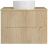 Vente-unique - ORISO Waschbeckenmöbel Holz, Platte Beige - B 46 cm x H 57 cm x L 80 cm Bild 2