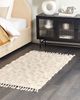 Teppich Baumwolle hellbeige 80 x 150 cm geometrisches Muster Kurzflor ITANAGAR Bild 3