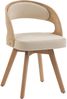 LVHOM Esszimmerstuhl 360° drehbar, 2er Set, Polsterstuhl aus Leinen und Massivholz, Küchenstuhl gepolstert, ergonomischer Schalenstuhl mit Armlehne, bis 150 kg Bild 2