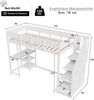 Hochbett 90x200 cm Kinderbett aus massivem Kiefernholz mit Stauraum,Treppe & Ablageregal,platzsparend,sicher,Weiß Bild 4