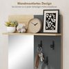 Garderobenset für Eingangsbereich, Schuhbank, Spiegel, 3 Haken, Offenes Regal, Flurmöbel, Naturholz+Grau Bild 4