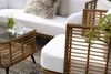 Gartencouchtisch Covelo 122 cm aus Kunst-Rattan und Glas, Boho Stil, natur, für Outdoor Bild 2