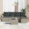 vidaXL Outdoor-Sofa mit Kissen 6 pcs Hellgrau Poly-Rattan 3345332 Bild 3