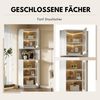 SeedWave Eckschrank Dreieckförmige Glasvitrine Mehrzweck Hochschrank mit Lichtstreifen Stauschrank mit verstellbaren Einlegenbodens Bild 4