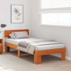 vidaXL Bettrahmen Wachsbraun 90 x 200 cm Massives Kiefernholz 872586 Bild 3