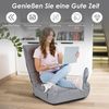COSTWAY 4-stufig Verstellbarer Bodenstuhl, gepolstertes Bodensofa mit 5-stufig verstellbarem Kopfteil & Seitentasche, ergonomischer Klappstuhl, Bodensessel bis 140kg belastbar (Grau) Bild 3