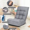 COSTWAY 4-stufig Verstellbarer Bodenstuhl, gepolstertes Bodensofa mit 5-stufig verstellbarem Kopfteil & Seitentasche, ergonomischer Klappstuhl, Bodensessel bis 140kg belastbar (Grau) Bild 4