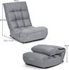 COSTWAY 4-stufig Verstellbarer Bodenstuhl, gepolstertes Bodensofa mit 5-stufig verstellbarem Kopfteil & Seitentasche, ergonomischer Klappstuhl, Bodensessel bis 140kg belastbar (Grau) Bild 2