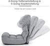 COSTWAY 4-stufig Verstellbarer Bodenstuhl, gepolstertes Bodensofa mit 5-stufig verstellbarem Kopfteil & Seitentasche, ergonomischer Klappstuhl, Bodensessel bis 140kg belastbar (Grau) Bild 5