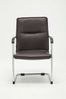 2er Set Besucherstuhl SEATTLE - 92x56x60cm, Braun Kunstleder Metall in Chromoptik Gestell Konferenzstuhl Wartezimmerstuhl Bild 2