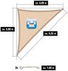 3x3x4,2m Sonnensegel Atmungsaktiv mit Befestigung Beige Bild 3
