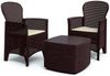 Dmora Outdoor-Lounge-Set Anny, Gartenkomposition mit 2 Sesseln und 1 Aufbewahrungstisch, Lounge mit Rattan-Effekt, 100 % Made in Italy, Braun Bild 4