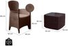 Dmora Outdoor-Lounge-Set Anny, Gartenkomposition mit 2 Sesseln und 1 Aufbewahrungstisch, Lounge mit Rattan-Effekt, 100 % Made in Italy, Braun Bild 3