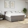 vidaXL Boxspringbett mit Matratze Taupe 180x200 cm Stoff 3285964 Bild 3