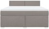 vidaXL Boxspringbett mit Matratze Taupe 180x200 cm Stoff 3285964 Bild 4