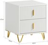 SoBuy FBT115-Wx2 Nachttisch, MDF, Lackiert, Weiß, 40 x 47 x 40 cm Bild 3