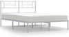 vidaXL Bettgestell mit Kopfteil Metall Weiß 120x200 cm 355314 Bild 2