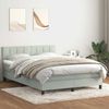 vidaXL Boxspringbett mit Matratze Hellgrau 160x210 cm Samt 3316215 Bild 1