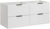 Waschtischunterschrank 120 cm weiß matt mit gerillter Front, Wotaneiche Platte, ADELAIDE-56-WHITE Bild 2