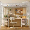 Hochbett mit Schreibtisch, Trittleiter, Regal, Lattenrost und Rausfallschutz, 90x200 cm, Metallbett, Jugendbett Bild 2