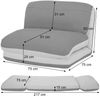 Schlafsessel HWC-E68, Schlafsofa Funktionssessel Klappsessel Relaxsessel, Stoff/Textil ~ hellgrau Bild 3