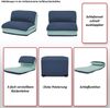 Schlafsessel HWC-E68, Schlafsofa Funktionssessel Klappsessel Relaxsessel, Stoff/Textil ~ hellgrau Bild 2