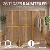 Paravent Raumteiler 6 teilig Holz Trennwand Sichtschutz Braun Bild 5