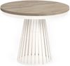 MEBLINI Esstisch Rund Ausziehbar aus Metall - 100-176x76 cm - CONEY - Cremona Terracotta Eiche/Kaschmir - Loft - Esszimmertisch Modern - Küchentisch - Ausziehtisch - Round Dining Table Bild 1
