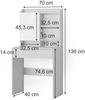 Schminktisch Laura Weiß 70 cm Vicco Bild 3