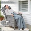 HOMECALL Esszimmerstuhl Rattan Gartensessel verstellbar, Rattansessel, Essstuhl Lounge Sessel (verstellbarer Rückenlehne, wetterfest, dick gepolsterte Kissen), für Garten, Balkon & Terrasse, COMLAX FIELD Bild 3