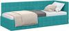 vidaXL Eckbettgestell mit Kopfteil Türkis 80 cm x 200 cm Samt 42016376 Bild 2