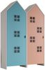 Kleiderschrank >CASAMI BRUGES< in Korpus Weiß / Front Blau u. Pink, falsch Bild 2