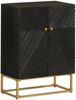vidaXL Sideboard Schwarz 55x30x76 cm Massivholz Mango und Eisen 372026 Bild 1