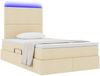 vidaXL Bett mit Stauraum und LED mit LED Creme 120 x 190 cm Polyester 3372343 Bild 3