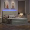 vidaXL LED-Speicherbett mit Matratze Hellgrau 200 x 200 cm Samt 3372875 Bild 5