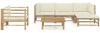 vidaXL 6-tlg. Garten-Lounge-Set mit Cremeweißen Kissen Bambus 3058195 Bild 2