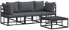 vidaXL Gartensofa-set 4 pcs Schwarz Metall 3378841 Bild 2