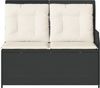 vidaXL Gartenbank mit Kissen Schwarz und Cremeweiß Poly-Rattan 3394440 Bild 4