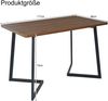 Merax Essgruppe (5-tlg),Esstisch mit 4 Stühlen Set, Moderner Küchentisch Set , Holzmaserung Küchentisch mit Schwarz Metallbeinen, MDF Tischplatte in Walnussfarbe,Beige Samt Esszimmerstühle Bild 4