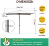 Clanmacy Sonnenschirm Sonnenschirm 140x210cm knickbar Balkonschirm Gartenschirm UV50+ Beige, LxB: 210x140 cm, Stabiler knickbar/für Garten, Balkon, Terasse/Sonnenschutz Bild 2
