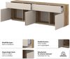 OTTO home Sideboard Criss, Breite 200 cm moderne grifflose Kommode 4Türen/4SK, Schubladenkommode mit viel Stauraum, vielseitig einsetzbar Bild 3
